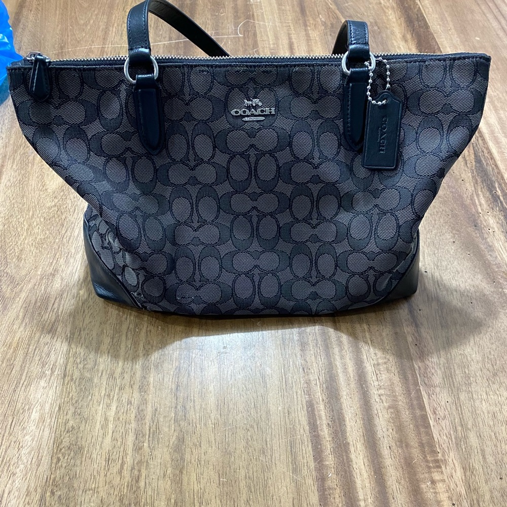Coach Signature Jacquard Zip Tote Bag